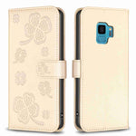 Custodia per telefono in pelle goffrata a quattro foglie, For Samsung Galaxy S9