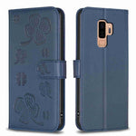 Custodia per telefono in pelle goffrata a quattro foglie, For Samsung Galaxy A50, For Samsung Galaxy S10+, For Samsung Galaxy S10, For Samsung Galaxy S9+