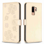 Custodia per telefono in pelle goffrata a quattro foglie, For Samsung Galaxy A50, For Samsung Galaxy S10+, For Samsung Galaxy S10, For Samsung Galaxy S9+