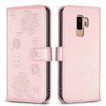 Custodia per telefono in pelle goffrata a quattro foglie, For Samsung Galaxy A50, For Samsung Galaxy S10+, For Samsung Galaxy S10, For Samsung Galaxy S9+