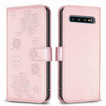 Custodia per telefono in pelle goffrata a quattro foglie, For Samsung Galaxy A50, For Samsung Galaxy S10+, For Samsung Galaxy S10, For Samsung Galaxy S9+