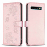 Custodia per telefono in pelle goffrata a quattro foglie, For Samsung Galaxy A50, For Samsung Galaxy S10+, For Samsung Galaxy S10, For Samsung Galaxy S9+