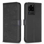 Custodia per telefono in pelle goffrata a quattro foglie, For Samsung Galaxy S20 Ultra, For Samsung Galaxy S20, For Samsung Galaxy S20+, For Samsung Galaxy A71 4G