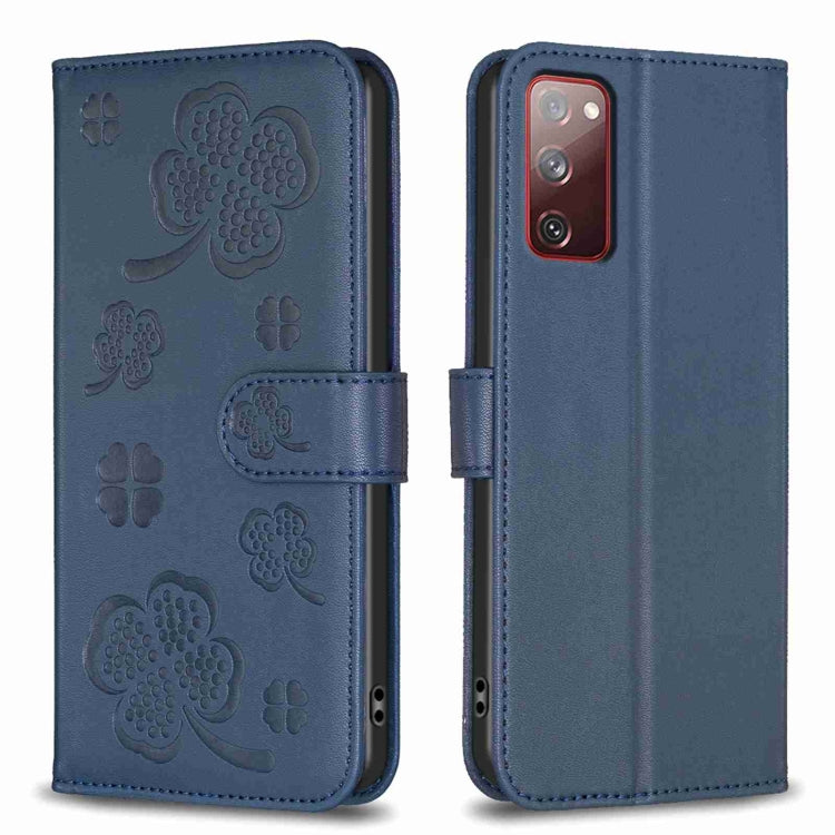 Custodia per telefono in pelle goffrata a quattro foglie, For Samsung Galaxy A13 / A04 4G, For Samsung Galaxy S20 FE, For Samsung Galaxy A73 5G, For Samsung Galaxy A33