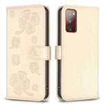 Custodia per telefono in pelle goffrata a quattro foglie, For Samsung Galaxy A13 / A04 4G, For Samsung Galaxy S20 FE, For Samsung Galaxy A73 5G, For Samsung Galaxy A33
