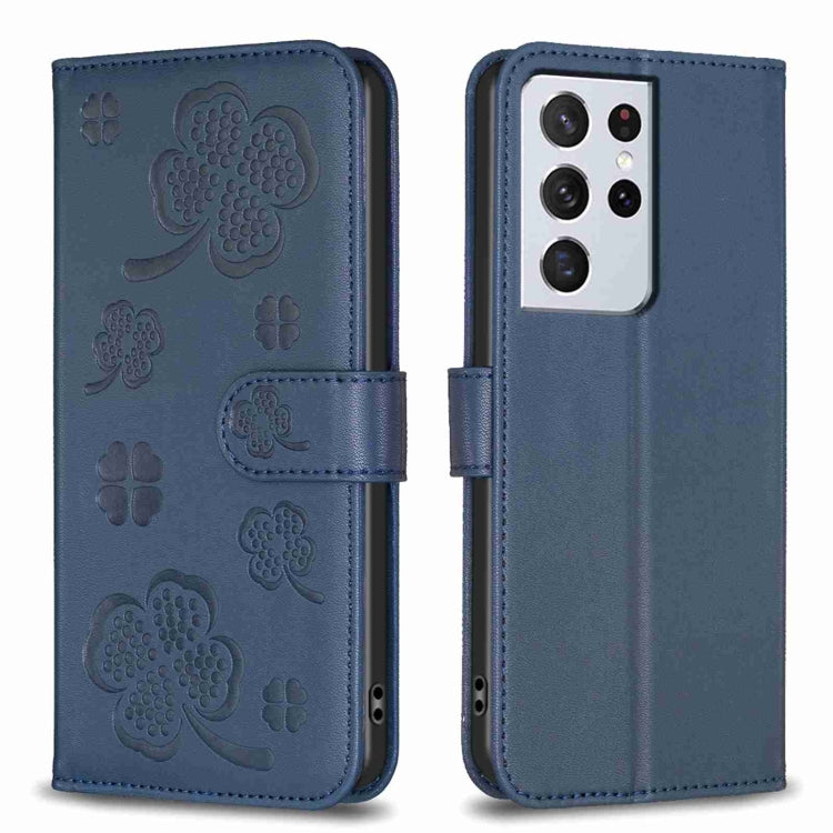 Custodia per telefono in pelle goffrata a quattro foglie, For Samsung Galaxy S21 Ultra 5G, For Samsung Galaxy A12, For Samsung Galaxy A42 5G, For Samsung Galaxy A31