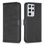 Custodia per telefono in pelle goffrata a quattro foglie, For Samsung Galaxy S21 Ultra 5G, For Samsung Galaxy A12, For Samsung Galaxy A42 5G, For Samsung Galaxy A31