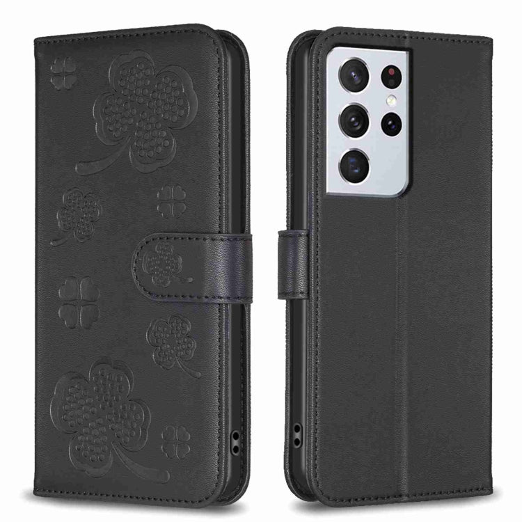Custodia per telefono in pelle goffrata a quattro foglie, For Samsung Galaxy S21 Ultra 5G, For Samsung Galaxy A12, For Samsung Galaxy A42 5G, For Samsung Galaxy A31