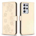 Custodia per telefono in pelle goffrata a quattro foglie, For Samsung Galaxy S21 Ultra 5G, For Samsung Galaxy A12, For Samsung Galaxy A42 5G, For Samsung Galaxy A31