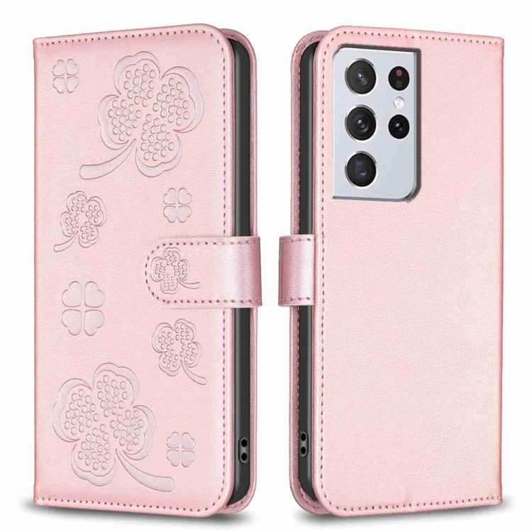 Custodia per telefono in pelle goffrata a quattro foglie, For Samsung Galaxy S21 Ultra 5G, For Samsung Galaxy A12, For Samsung Galaxy A42 5G, For Samsung Galaxy A31