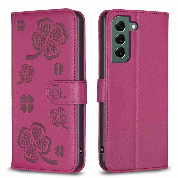 Custodia per telefono in pelle goffrata a quattro foglie, For Samsung Galaxy S21 FE 5G, For Samsung Galaxy A32 4G, For Samsung Galaxy A72, For Samsung Galaxy A52