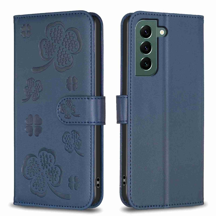 Custodia per telefono in pelle goffrata a quattro foglie, For Samsung Galaxy A53, For Samsung Galaxy A32 5G, For Samsung Galaxy S21 5G, For Samsung Galaxy S21+ 5G
