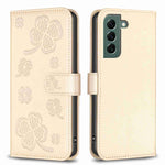 Custodia per telefono in pelle goffrata a quattro foglie, For Samsung Galaxy A03 166mm, For Samsung Galaxy S22 Ultra 5G, For Samsung Galaxy S22+ 5G, For Samsung Galaxy S22 5G