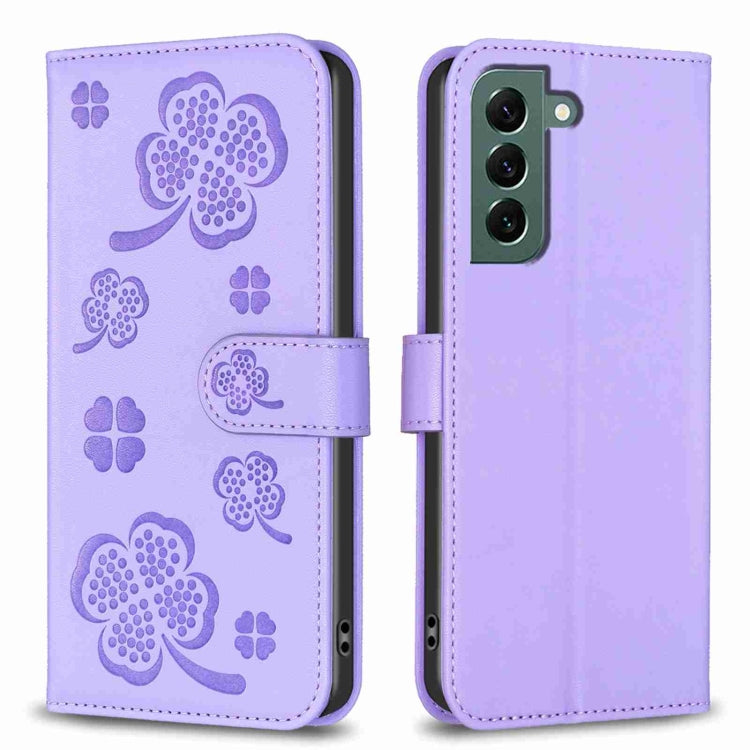 Custodia per telefono in pelle goffrata a quattro foglie, For Samsung Galaxy A03 166mm, For Samsung Galaxy S22 Ultra 5G, For Samsung Galaxy S22+ 5G, For Samsung Galaxy S22 5G