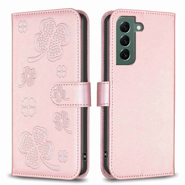 Custodia per telefono in pelle goffrata a quattro foglie, For Samsung Galaxy A03 166mm, For Samsung Galaxy S22 Ultra 5G, For Samsung Galaxy S22+ 5G, For Samsung Galaxy S22 5G