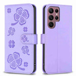 Custodia per telefono in pelle goffrata a quattro foglie, For Samsung Galaxy A03 166mm, For Samsung Galaxy S22 Ultra 5G, For Samsung Galaxy S22+ 5G, For Samsung Galaxy S22 5G