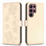 Custodia per telefono in pelle goffrata a quattro foglie, For Samsung Galaxy A03 166mm, For Samsung Galaxy S22 Ultra 5G, For Samsung Galaxy S22+ 5G, For Samsung Galaxy S22 5G