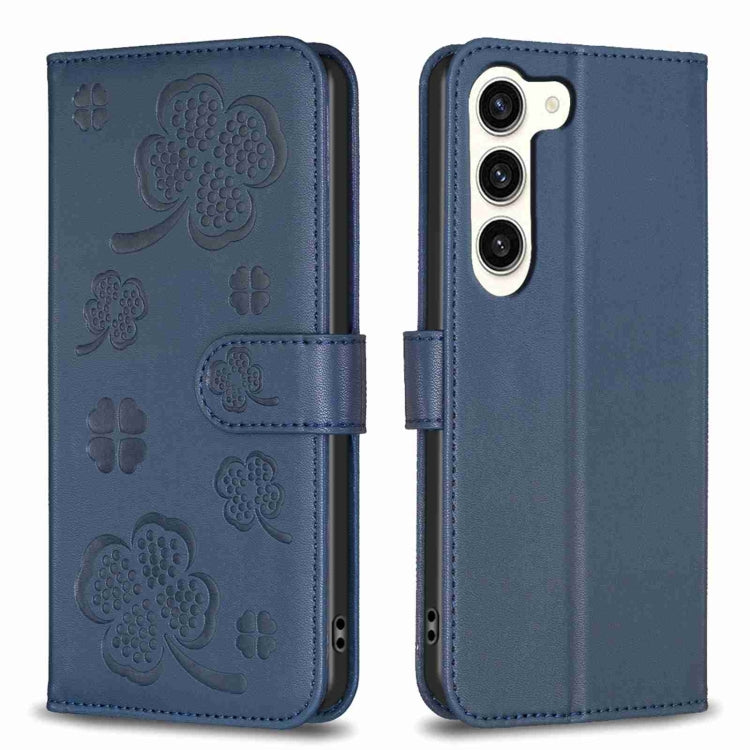 Custodia per telefono in pelle goffrata a quattro foglie, For Samsung Galaxy S24 5G, For Samsung Galaxy A15, For Samsung Galaxy A05, For Samsung Galaxy A05s