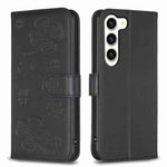 Custodia per telefono in pelle goffrata a quattro foglie, For Samsung Galaxy S24 5G, For Samsung Galaxy A15, For Samsung Galaxy A05, For Samsung Galaxy A05s