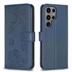 Custodia per telefono in pelle goffrata a quattro foglie, For Samsung Galaxy A35, For Samsung Galaxy A55, For Samsung Galaxy S24 Ultra 5G, For Samsung Galaxy S24+ 5G