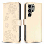 Custodia per telefono in pelle goffrata a quattro foglie, For Samsung Galaxy A35, For Samsung Galaxy A55, For Samsung Galaxy S24 Ultra 5G, For Samsung Galaxy S24+ 5G