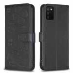 Custodia per telefono in pelle goffrata a quattro foglie, For Samsung Galaxy A03s / A02s, For Samsung Galaxy A41, For Samsung Galaxy A22 4G, For Samsung Galaxy A22 5G