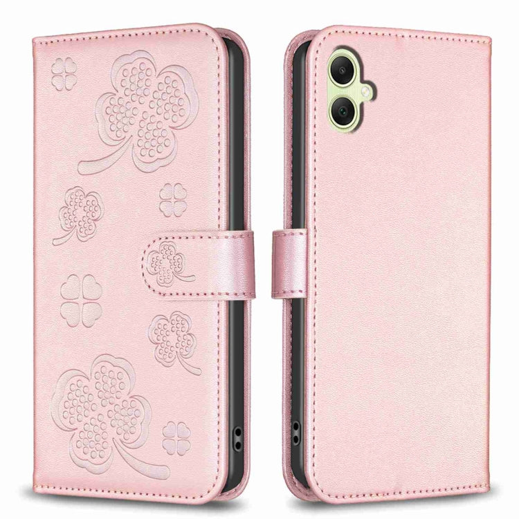 Custodia per telefono in pelle goffrata a quattro foglie, For Samsung Galaxy S24 5G, For Samsung Galaxy A15, For Samsung Galaxy A05, For Samsung Galaxy A05s