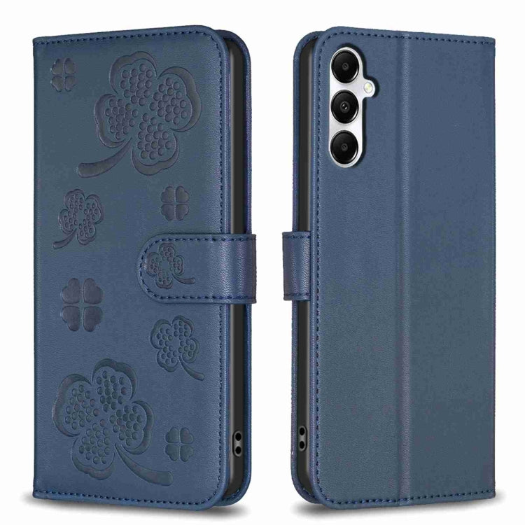 Custodia per telefono in pelle goffrata a quattro foglie, For Samsung Galaxy S24 5G, For Samsung Galaxy A15, For Samsung Galaxy A05, For Samsung Galaxy A05s