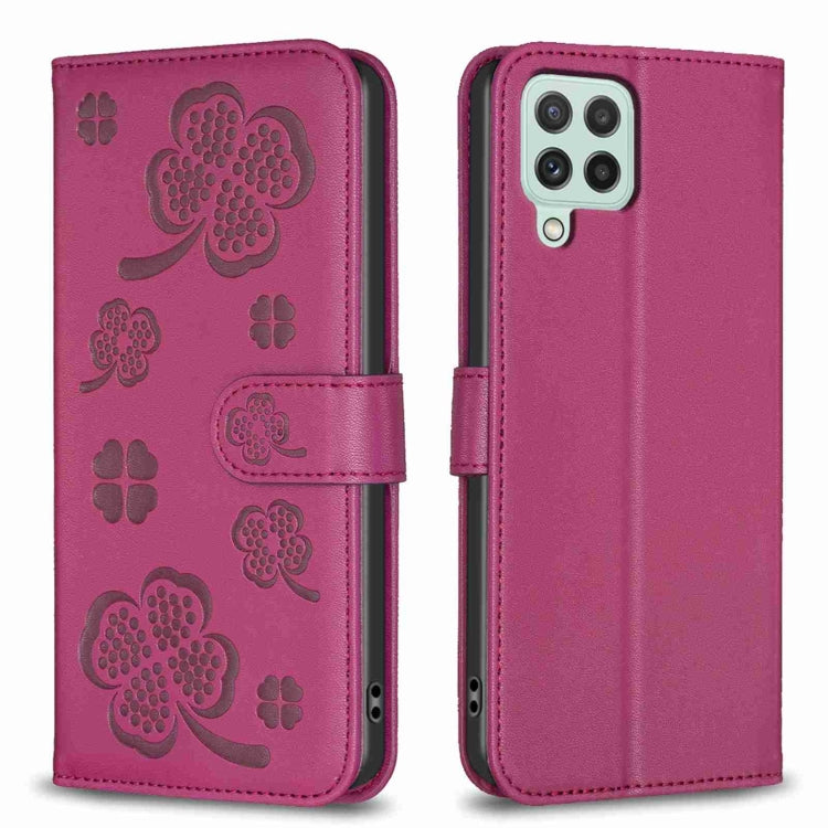Custodia per telefono in pelle goffrata a quattro foglie, For Samsung Galaxy S21 Ultra 5G, For Samsung Galaxy A12, For Samsung Galaxy A42 5G, For Samsung Galaxy A31