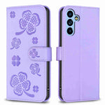 Custodia per telefono in pelle goffrata a quattro foglie, For Samsung Galaxy A25 5G, For Samsung Galaxy S23 FE 5G, For Samsung Galaxy A24 4G, For Samsung Galaxy A14
