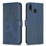 Custodia per telefono in pelle goffrata a quattro foglie, For Samsung Galaxy A51 4G, For Samsung Galaxy A70, For Samsung Galaxy A40, For Samsung Galaxy A20 / A30