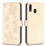 Custodia per telefono in pelle goffrata a quattro foglie, For Samsung Galaxy A51 4G, For Samsung Galaxy A70, For Samsung Galaxy A40, For Samsung Galaxy A20 / A30