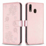 Custodia per telefono in pelle goffrata a quattro foglie, For Samsung Galaxy A51 4G, For Samsung Galaxy A70, For Samsung Galaxy A40, For Samsung Galaxy A20 / A30