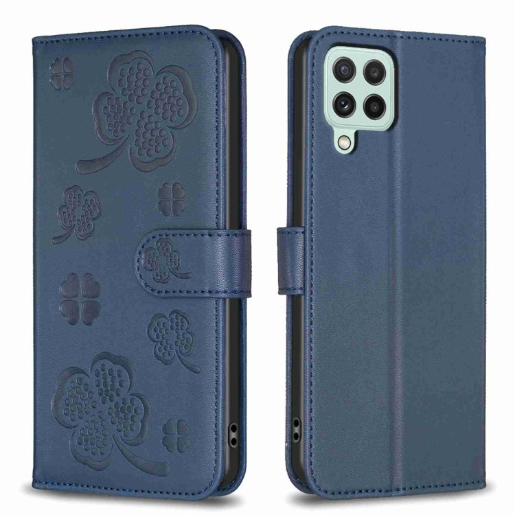 Custodia per telefono in pelle goffrata a quattro foglie, For Samsung Galaxy A03s / A02s, For Samsung Galaxy A41, For Samsung Galaxy A22 4G, For Samsung Galaxy A22 5G