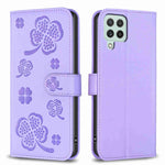 Custodia per telefono in pelle goffrata a quattro foglie, For Samsung Galaxy A03s / A02s, For Samsung Galaxy A41, For Samsung Galaxy A22 4G, For Samsung Galaxy A22 5G