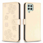 Custodia per telefono in pelle goffrata a quattro foglie, For Samsung Galaxy A03s / A02s, For Samsung Galaxy A41, For Samsung Galaxy A22 4G, For Samsung Galaxy A22 5G