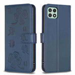 Custodia per telefono in pelle goffrata a quattro foglie, For Samsung Galaxy A03s / A02s, For Samsung Galaxy A41, For Samsung Galaxy A22 4G, For Samsung Galaxy A22 5G