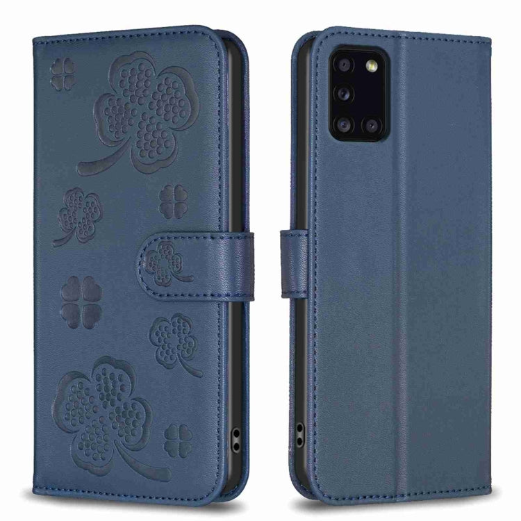 Custodia per telefono in pelle goffrata a quattro foglie, For Samsung Galaxy S21 Ultra 5G, For Samsung Galaxy A12, For Samsung Galaxy A42 5G, For Samsung Galaxy A31