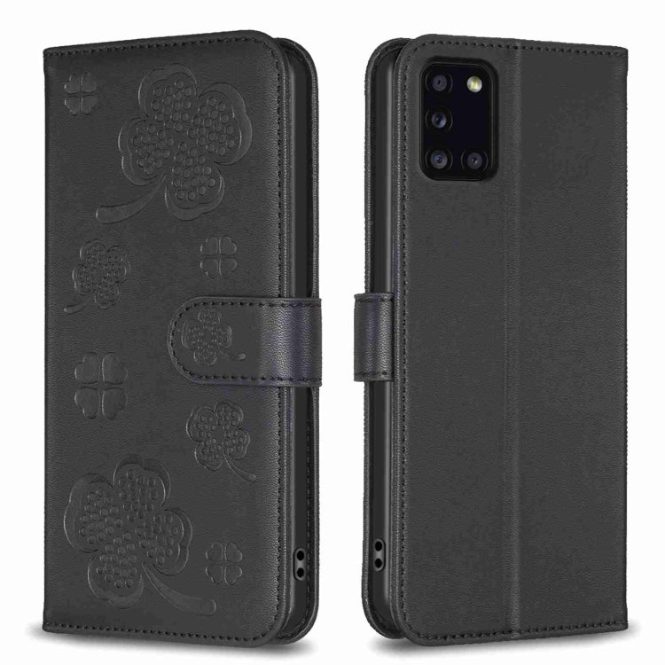 Custodia per telefono in pelle goffrata a quattro foglie, For Samsung Galaxy S21 Ultra 5G, For Samsung Galaxy A12, For Samsung Galaxy A42 5G, For Samsung Galaxy A31
