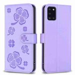 Custodia per telefono in pelle goffrata a quattro foglie, For Samsung Galaxy S21 Ultra 5G, For Samsung Galaxy A12, For Samsung Galaxy A42 5G, For Samsung Galaxy A31