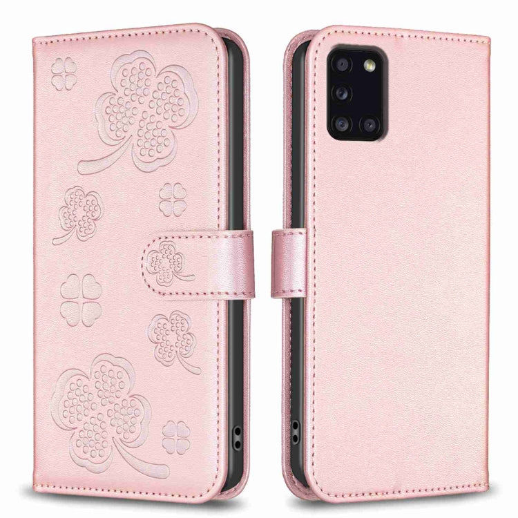 Custodia per telefono in pelle goffrata a quattro foglie, For Samsung Galaxy S21 Ultra 5G, For Samsung Galaxy A12, For Samsung Galaxy A42 5G, For Samsung Galaxy A31