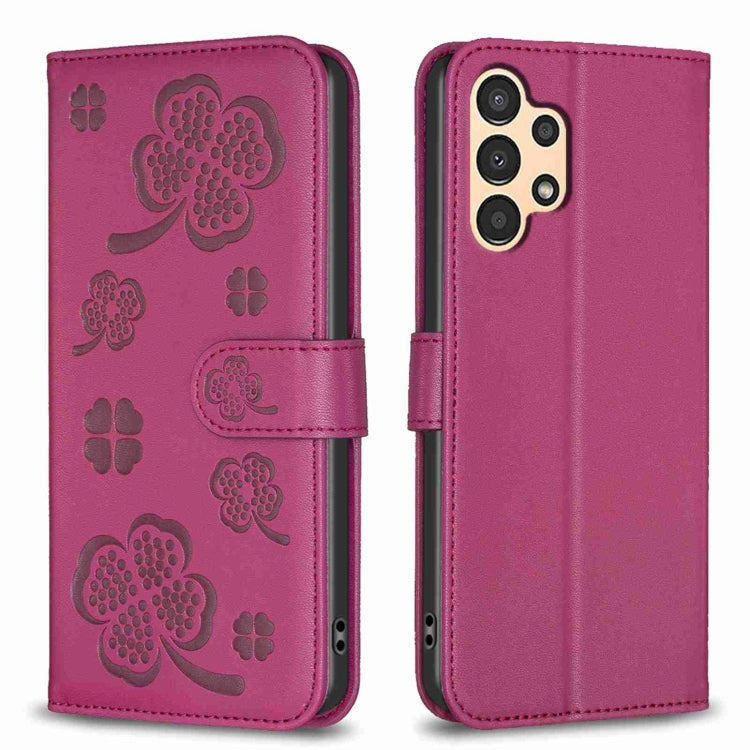Custodia per telefono in pelle goffrata a quattro foglie, For Samsung Galaxy S21 FE 5G, For Samsung Galaxy A32 4G, For Samsung Galaxy A72, For Samsung Galaxy A52