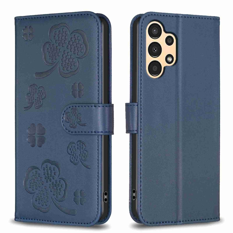Custodia per telefono in pelle goffrata a quattro foglie, For Samsung Galaxy A13 / A04 4G, For Samsung Galaxy S20 FE, For Samsung Galaxy A73 5G, For Samsung Galaxy A33