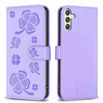 Custodia per telefono in pelle goffrata a quattro foglie, For Samsung Galaxy A34 5G, For Samsung Galaxy A54 5G, For Samsung Galaxy S23 Ultra 5G, For Samsung Galaxy S23 5G