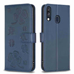 Custodia per telefono in pelle goffrata a quattro foglie, For Samsung Galaxy A51 4G, For Samsung Galaxy A70, For Samsung Galaxy A40, For Samsung Galaxy A20 / A30