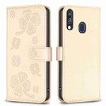 Custodia per telefono in pelle goffrata a quattro foglie, For Samsung Galaxy A51 4G, For Samsung Galaxy A70, For Samsung Galaxy A40, For Samsung Galaxy A20 / A30