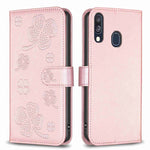 Custodia per telefono in pelle goffrata a quattro foglie, For Samsung Galaxy A51 4G, For Samsung Galaxy A70, For Samsung Galaxy A40, For Samsung Galaxy A20 / A30
