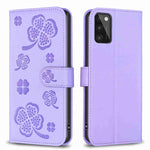 Custodia per telefono in pelle goffrata a quattro foglie, For Samsung Galaxy A03s / A02s, For Samsung Galaxy A41, For Samsung Galaxy A22 4G, For Samsung Galaxy A22 5G