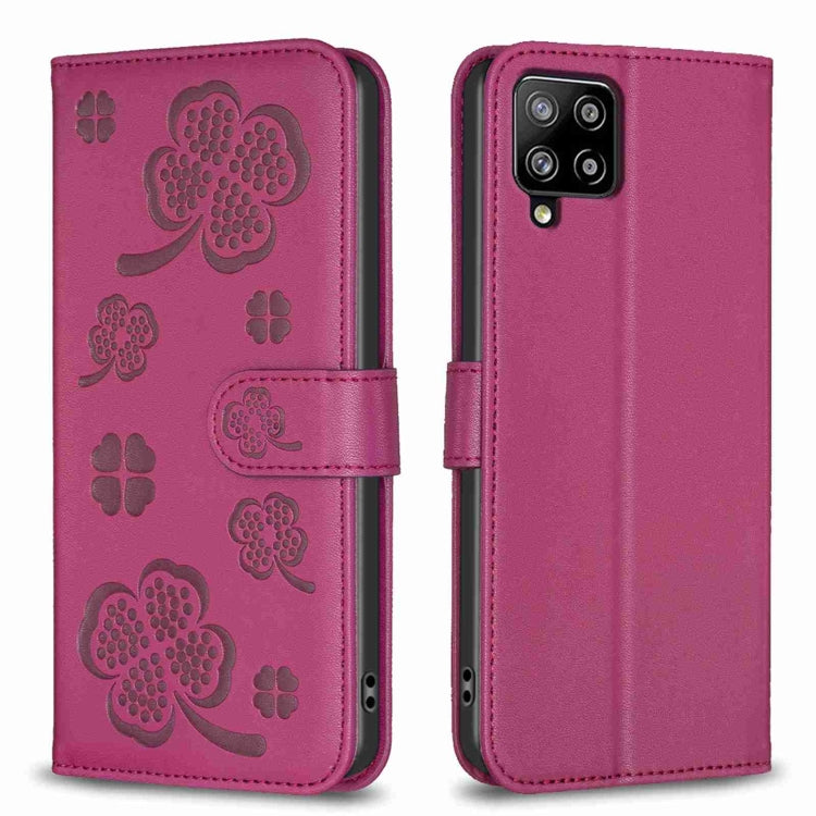 Custodia per telefono in pelle goffrata a quattro foglie, For Samsung Galaxy S21 Ultra 5G, For Samsung Galaxy A12, For Samsung Galaxy A42 5G, For Samsung Galaxy A31