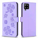 Custodia per telefono in pelle goffrata a quattro foglie, For Samsung Galaxy S21 Ultra 5G, For Samsung Galaxy A12, For Samsung Galaxy A42 5G, For Samsung Galaxy A31
